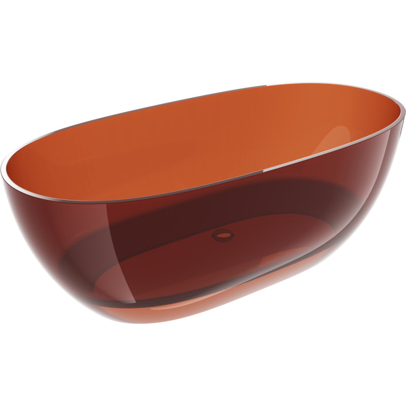 Mexen Pure earth baignoire autoportante transparente 170 x 80 cm, bouchon chromé - 58071708005