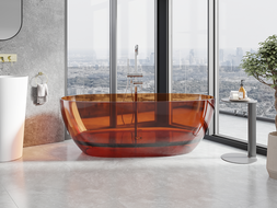 Mexen Pure earth baignoire autoportante transparente 170 x 80 cm, bouchon chromé - 58071708005