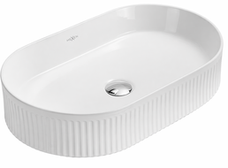 Mexen Grovo lavabo à poser cannelé 57 x 36 cm, blanc - 22305700