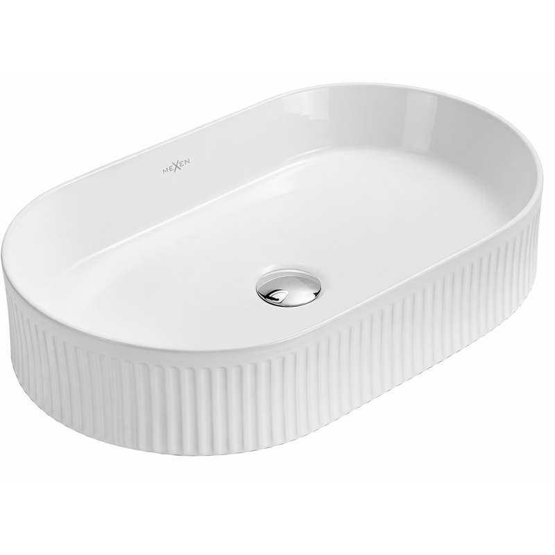 Mexen Grovo lavabo à poser rainuré 49 x 31 cm, blanc - 22304900
