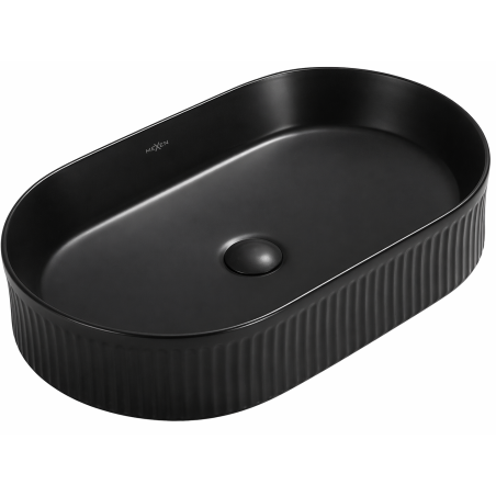 Mexen Grovo lavabo à poser rainuré 49 x 31 cm, noir mat - 22304985