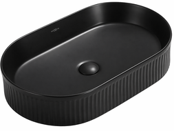 Mexen Grovo lavabo à poser rainuré 49 x 31 cm, noir mat - 22304985