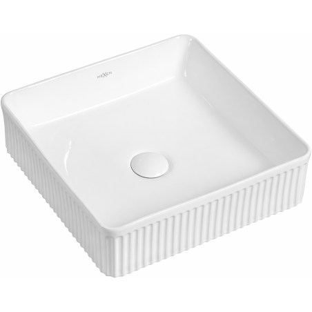 Mexen Grovo lavabo posé sur plan rainuré 41 x 41 cm, blanc - 22304100