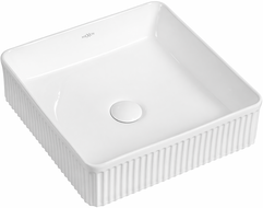 Mexen Grovo lavabo posé sur plan rainuré 41 x 41 cm, blanc - 22304100