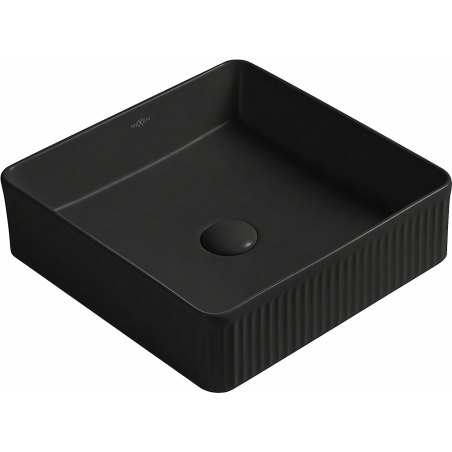 Mexen Grovo lavabo à poser rainuré 41 x 41 cm, noir mat - 22304185