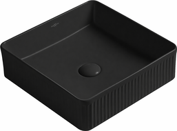 Mexen Grovo lavabo à poser rainuré 41 x 41 cm, noir mat - 22304185