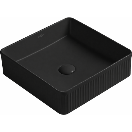 Mexen Grovo lavabo à poser rainuré 37 x 37 cm, noir mat - 22303785