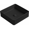 Mexen Grovo lavabo à poser rainuré 37 x 37 cm, noir mat - 22303785
