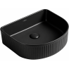 Mexen Grovo lavabo à poser cannelé 40 x 35 cm, noir mat - 22304085