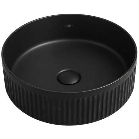 Mexen Grovo lavabo à poser rainuré 35 x 35 cm, noir mat - 22303585