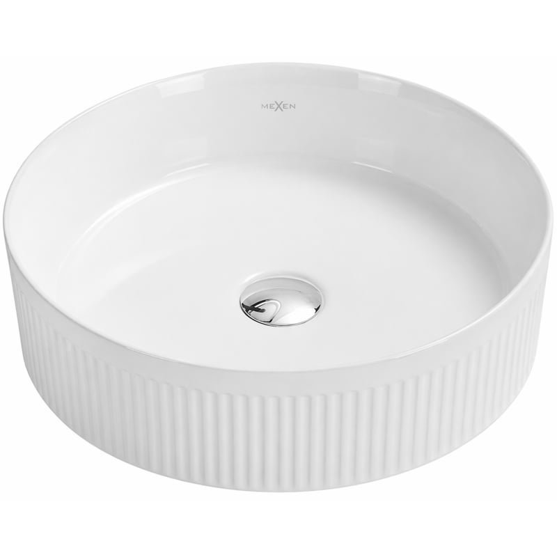 Mexen Grovo lavabo à poser rainuré 39 x 39 cm, blanc - 22303900