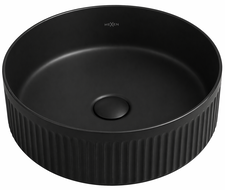 Mexen Grovo lavabo à poser cannelé 39 x 39 cm, noir mat - 22303985