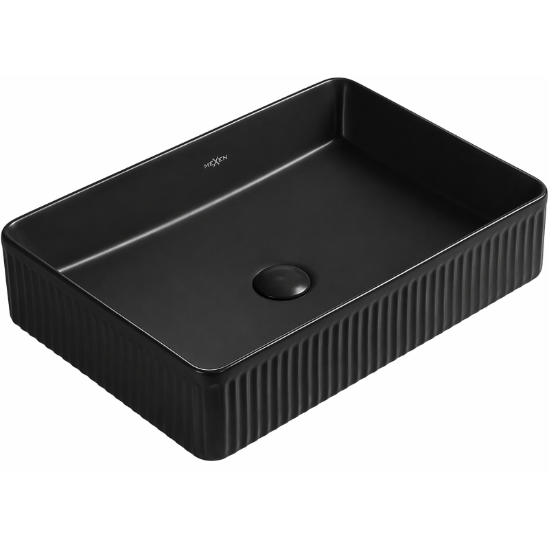 Mexen Grovo lavabo posé sur plan rainuré 51 x 37 cm, noir mat - 22305185