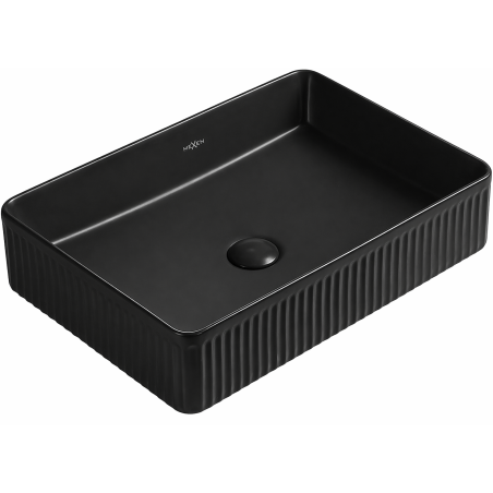 Mexen Grovo lavabo posé sur plan rainuré 51 x 37 cm, noir mat - 22305185