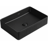 Mexen Grovo lavabo à poser rainuré 50 x 34 cm, noir mat - 22305085