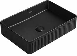 Mexen Grovo lavabo à poser rainuré 50 x 34 cm, noir mat - 22305085