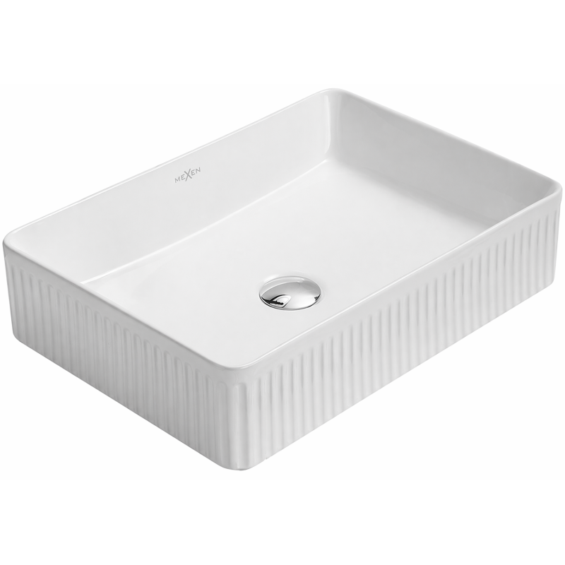 Mexen Grovo lavabo à poser rainuré 50 x 34 cm, blanc - 22305000