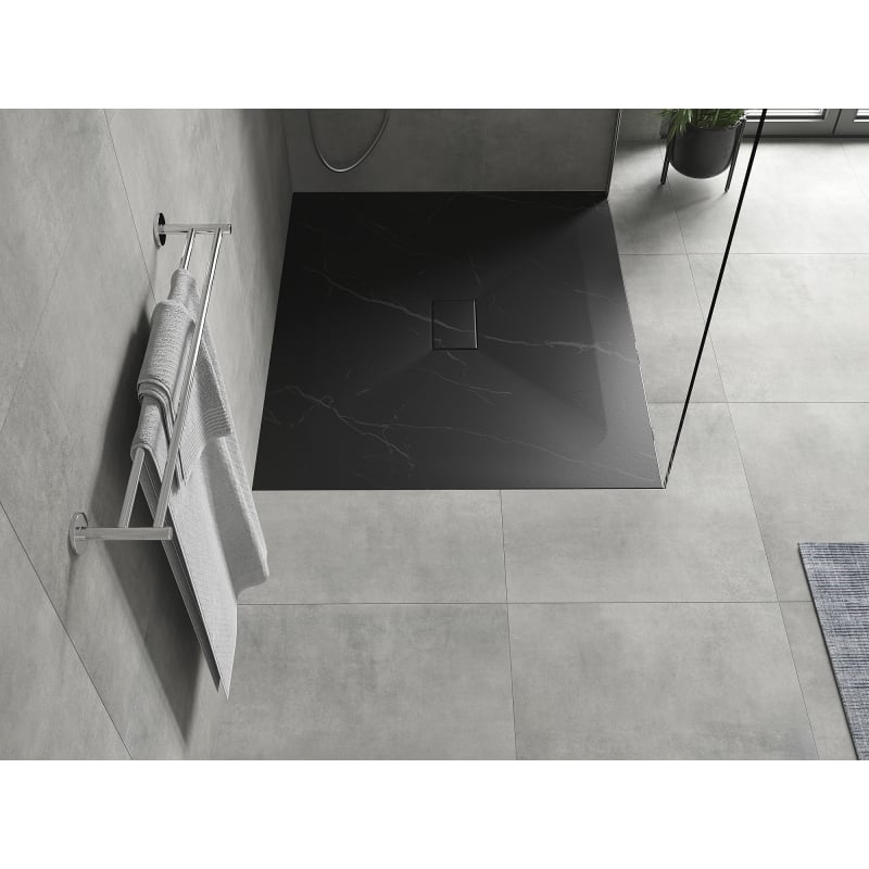 Mexen Hugo receveur de douche rectangulaire SMC 120 x 100 cm, pierre noire - 42751012