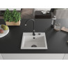Mexen Milo évier en granit 1 bassin avec robinet de cuisine Telma, blanc - 6505-20-670200-70