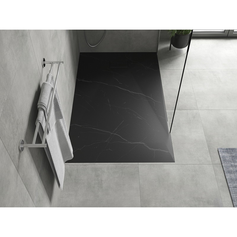 Mexen Hugo receveur de douche rectangulaire SMC 140 x 80 cm, pierre noire - 42758014