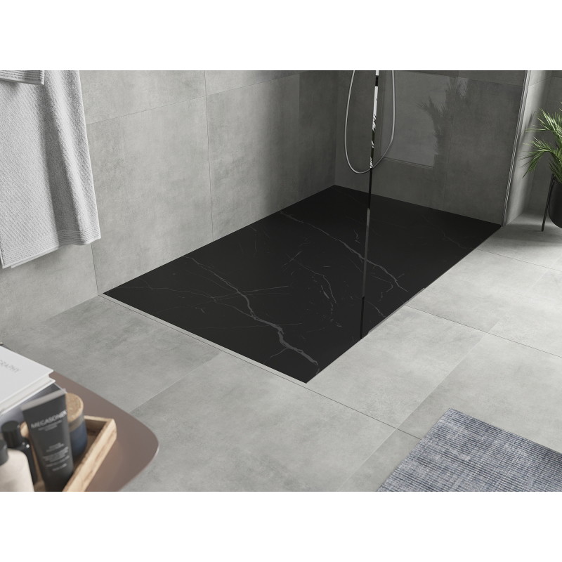 Mexen Hugo receveur de douche rectangulaire SMC 150 x 80 cm, pierre noire - 42758015