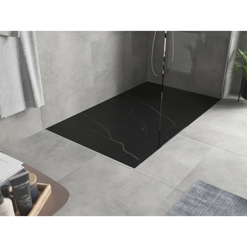 Mexen Hugo bac de douche rectangulaire SMC 160 x 80 cm, pierre noire - 42758016