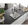 Mexen Milo évier en granit 1 bassin avec robinet de cuisine Telma, blanc - 6505-20-670200-70
