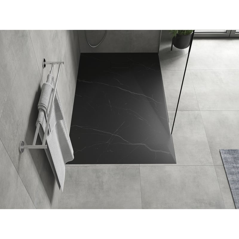Mexen Hugo bac de douche rectangulaire SMC 160 x 80 cm, pierre noire - 42758016