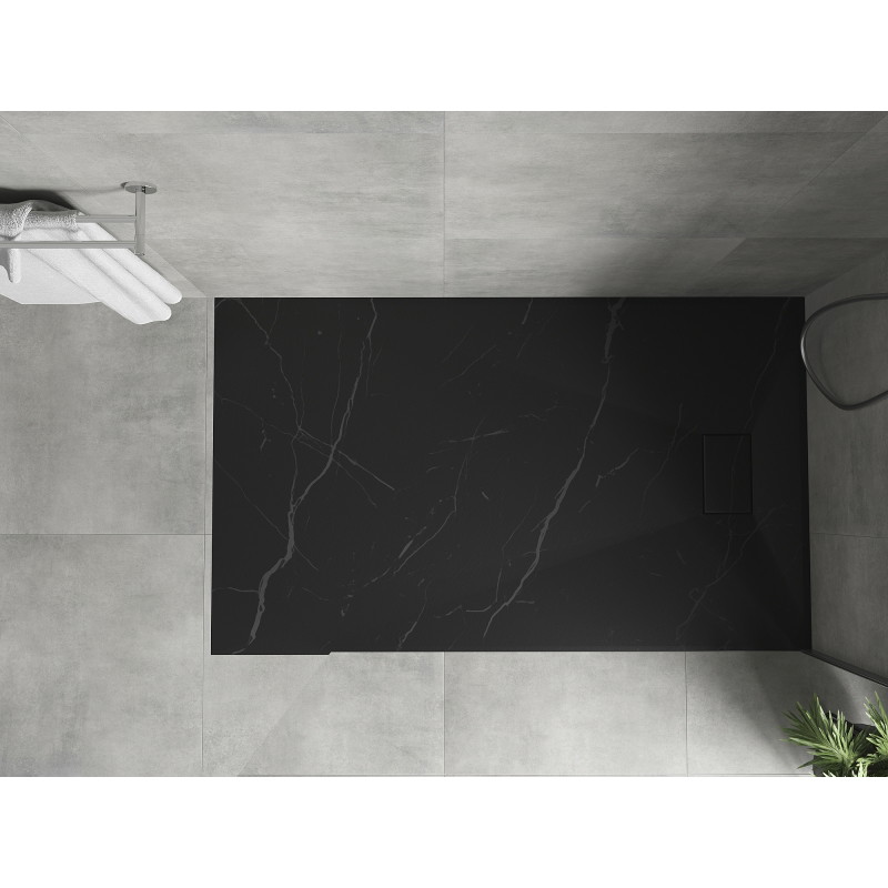 Mexen Hugo bac de douche rectangulaire SMC 160 x 80 cm, pierre noire - 42758016