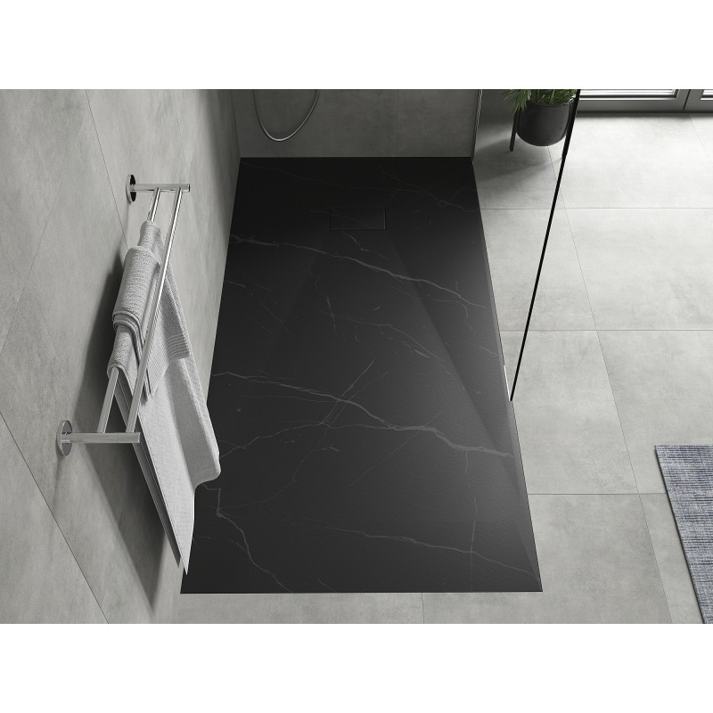 Mexen Hugo receveur de douche rectangulaire SMC 170 x 80 cm, pierre noire - 42758017