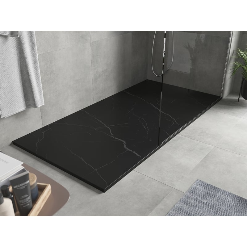 Mexen Hugo receveur de douche rectangulaire SMC 170 x 80 cm, pierre noire - 42758017