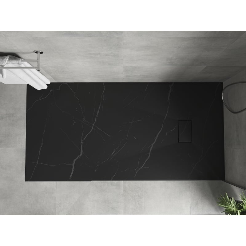 Mexen Hugo receveur de douche rectangulaire SMC 180 x 80 cm, pierre noire - 42758018