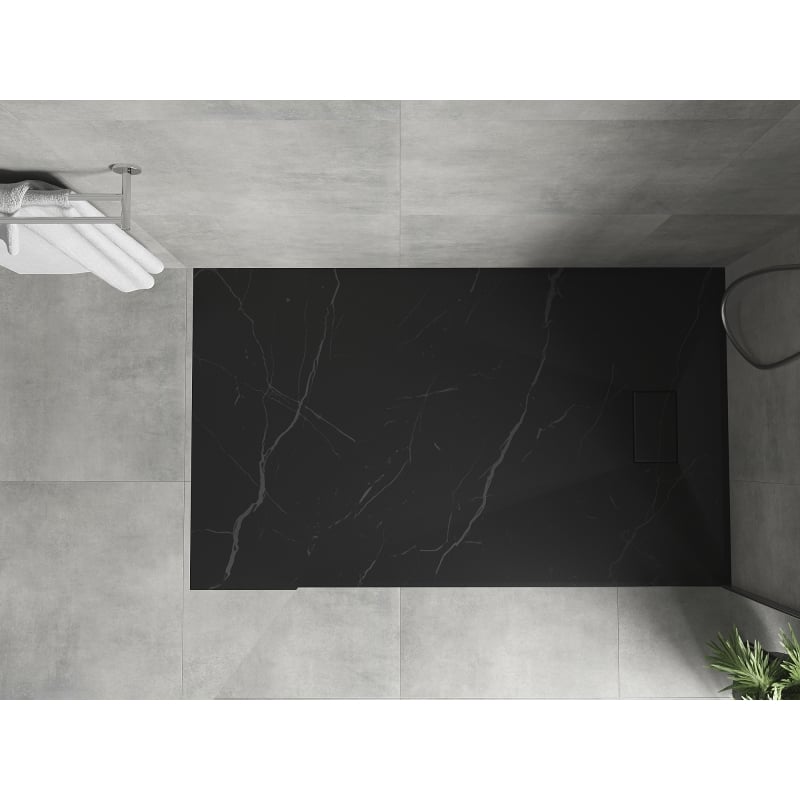 Mexen Hugo receveur de douche rectangulaire SMC 160 x 90 cm, pierre noire - 42759016