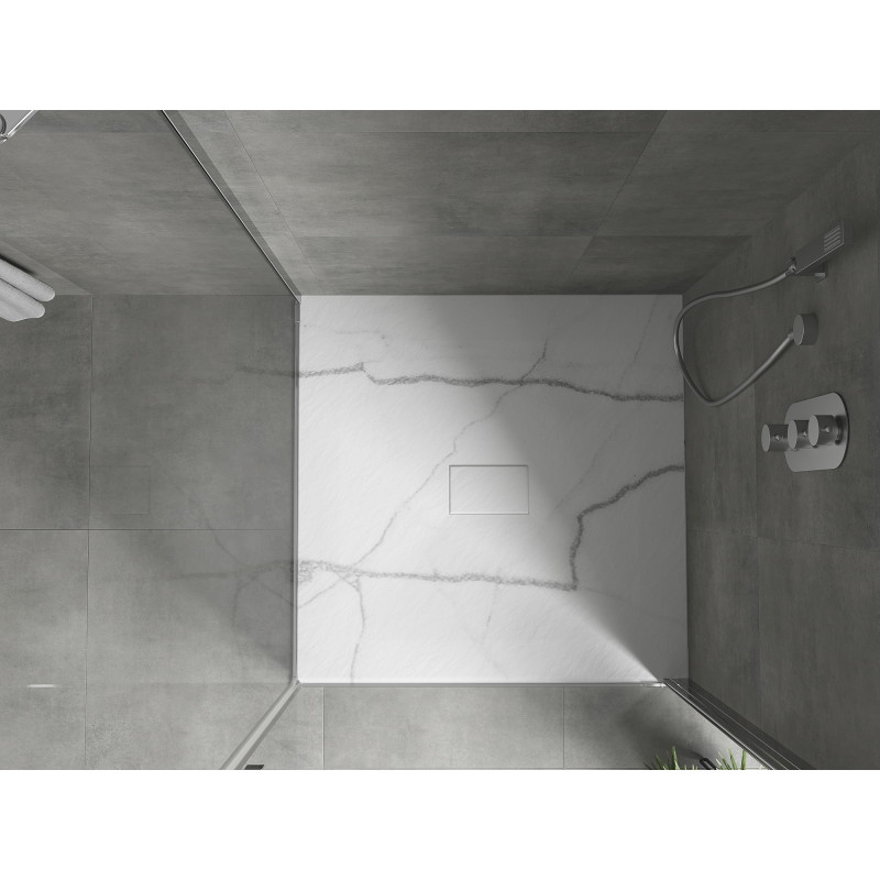 Mexen Hugo receveur de douche carré SMC 100 x 100 cm, pierre blanche - 42151010
