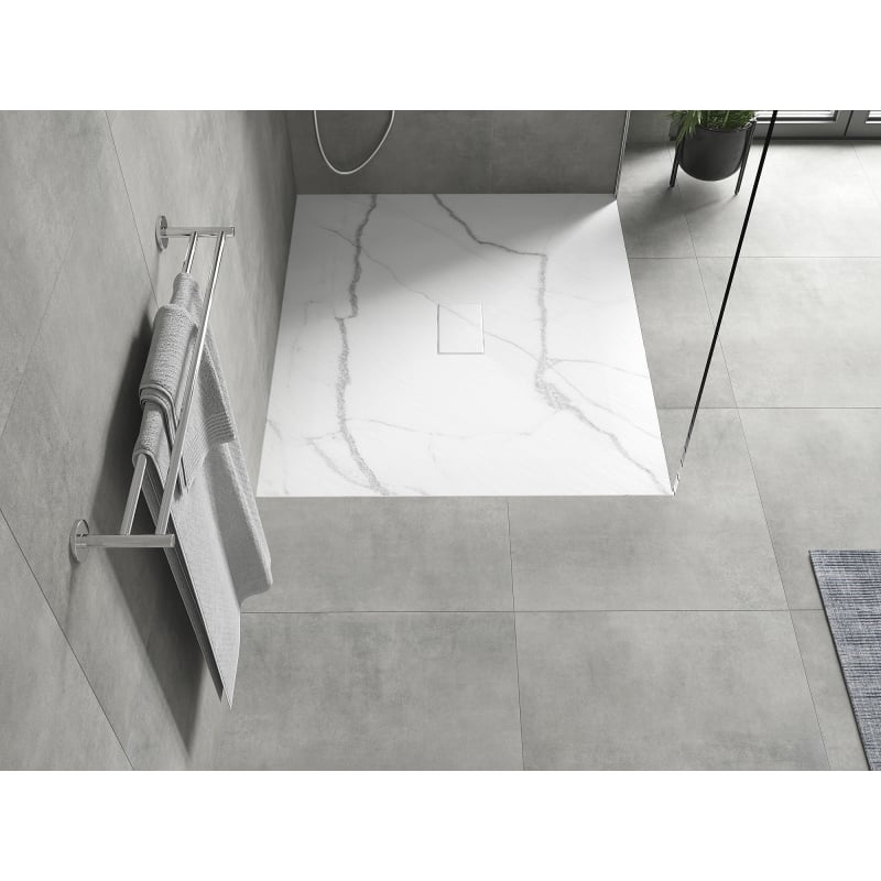 Mexen Hugo receveur de douche rectangulaire SMC 120 x 100 cm, pierre blanche - 42151012