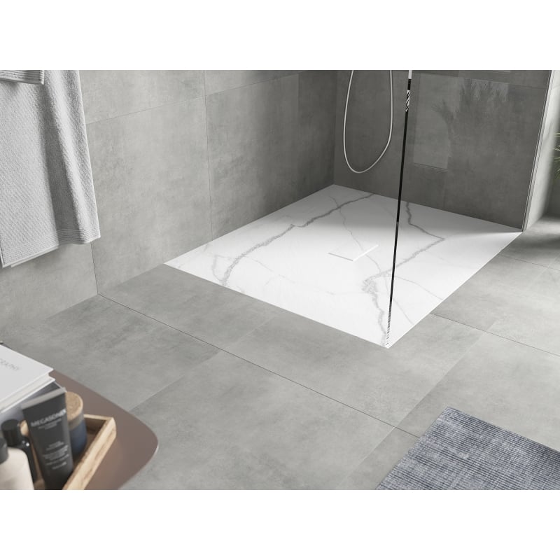 Mexen Hugo receveur de douche rectangulaire SMC 120 x 100 cm, pierre blanche - 42151012