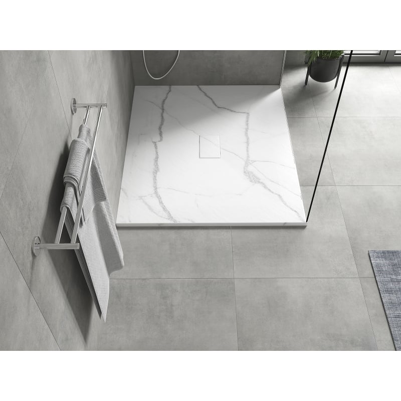 Mexen Hugo receveur de douche rectangulaire SMC 120 x 100 cm, pierre blanche - 42151012