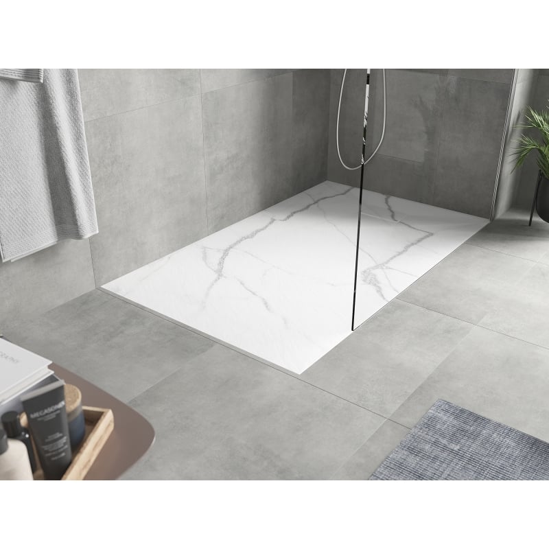 Mexen Hugo receveur de douche rectangulaire SMC 140 x 70 cm, pierre blanche - 42157014