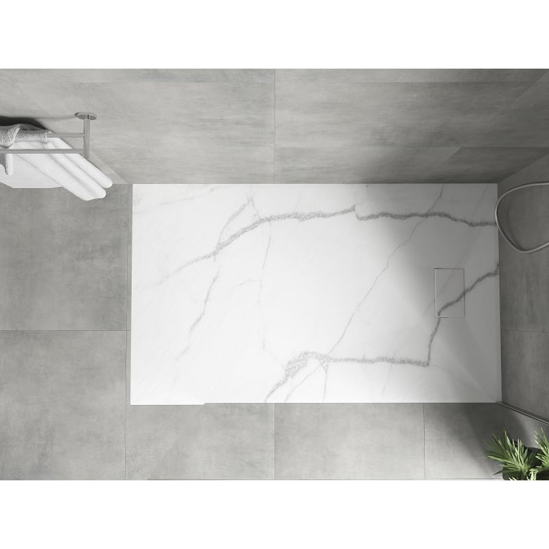 Mexen Hugo receveur de douche rectangulaire SMC 160 x 90 cm, pierre blanche - 42159016