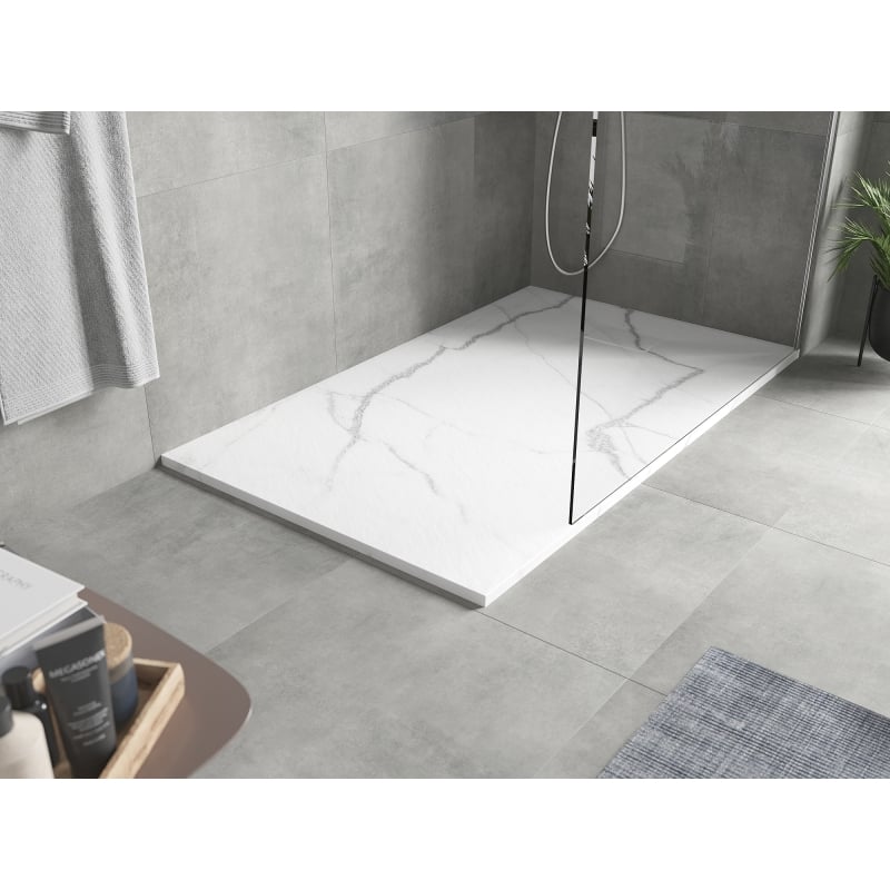 Mexen Hugo receveur de douche rectangulaire SMC 160 x 90 cm, pierre blanche - 42159016