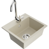 Mexen Milo évier en granit à 1 cuve avec robinet mélangeur Telma, Beige - 6505-69-670200-00