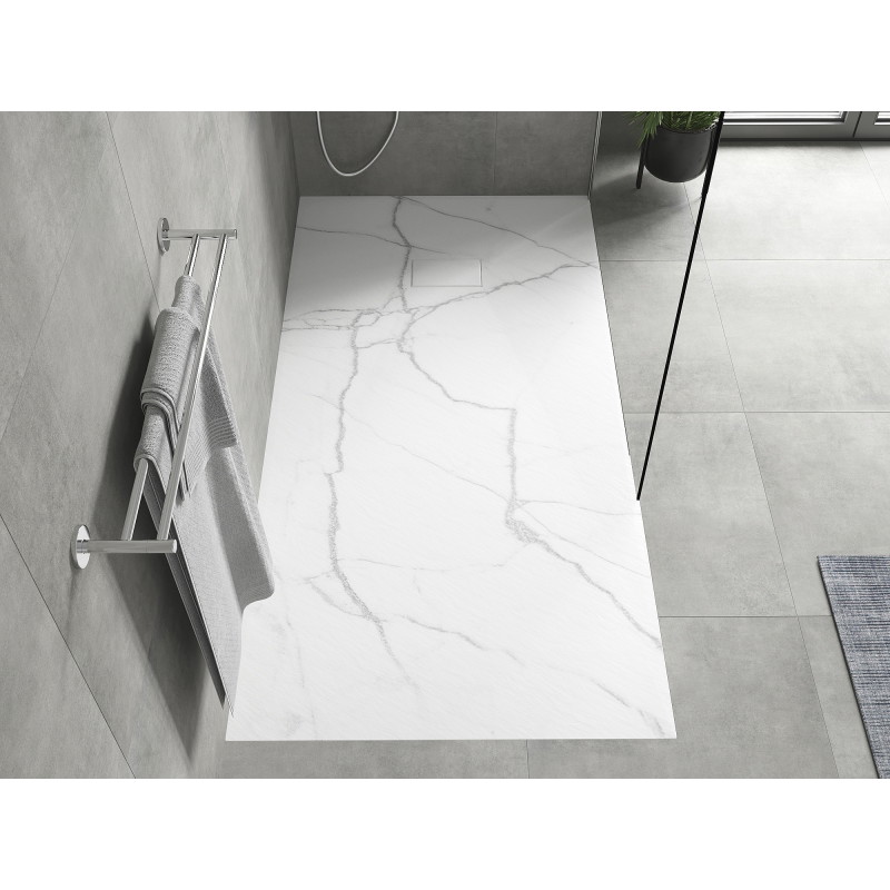 Mexen Hugo receveur de douche rectangulaire SMC 170 x 80 cm, pierre blanche - 42158017