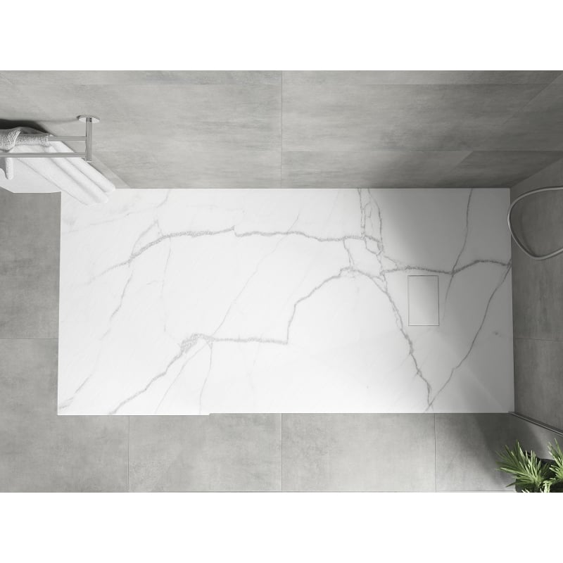 Mexen Hugo receveur de douche rectangulaire SMC 170 x 80 cm, pierre blanche - 42158017