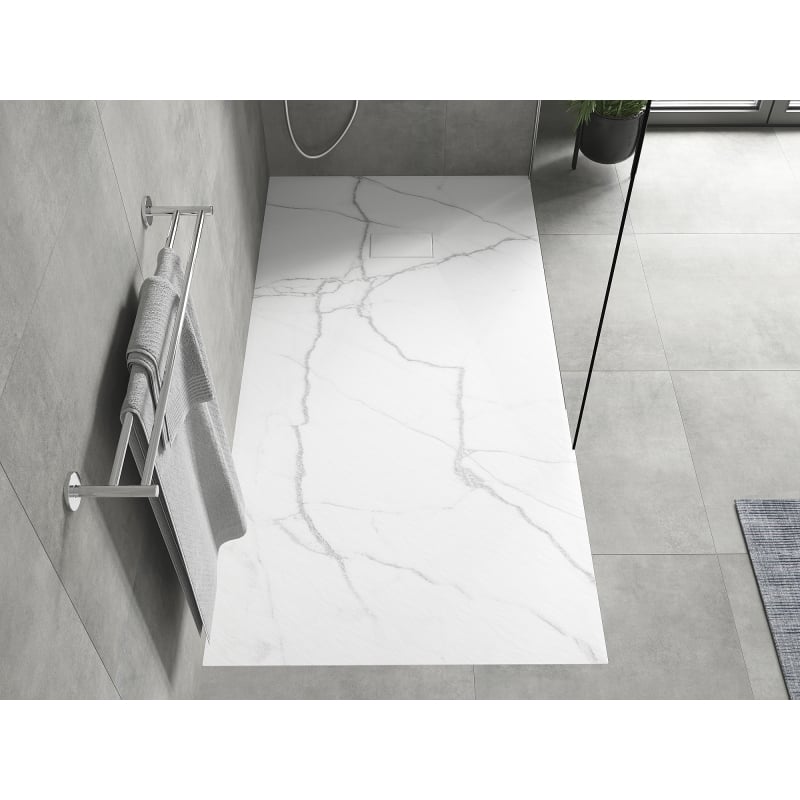 Mexen Hugo receveur de douche rectangulaire SMC 180 x 90 cm, pierre blanche - 42159018