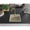 Mexen Milo évier en granit 1 bac avec robinet de cuisine Telma, beige - 6505-69-670200-50