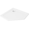 Mexen Flat receveur de douche pentagonal slim 80 x 80 cm, blanc, siphon chromé - 41P108080