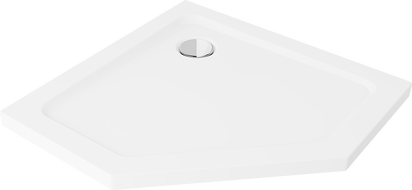 Mexen Flat receveur de douche pentagonal slim 90 x 90 cm, blanc, bonde chromée - 41P109090