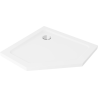 Mexen Flat receveur de douche pentagonal slim 100 x 100 cm, blanc, siphon chromé - 41P101010