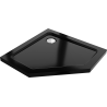 Mexen Flat receveur de douche pentagonal slim 80 x 80 cm, noir, siphon chromé - 41P708080