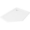 Mexen Flat receveur de douche pentagonal slim droit 90 x 80 cm, blanc, siphon chromé - 41P108090R